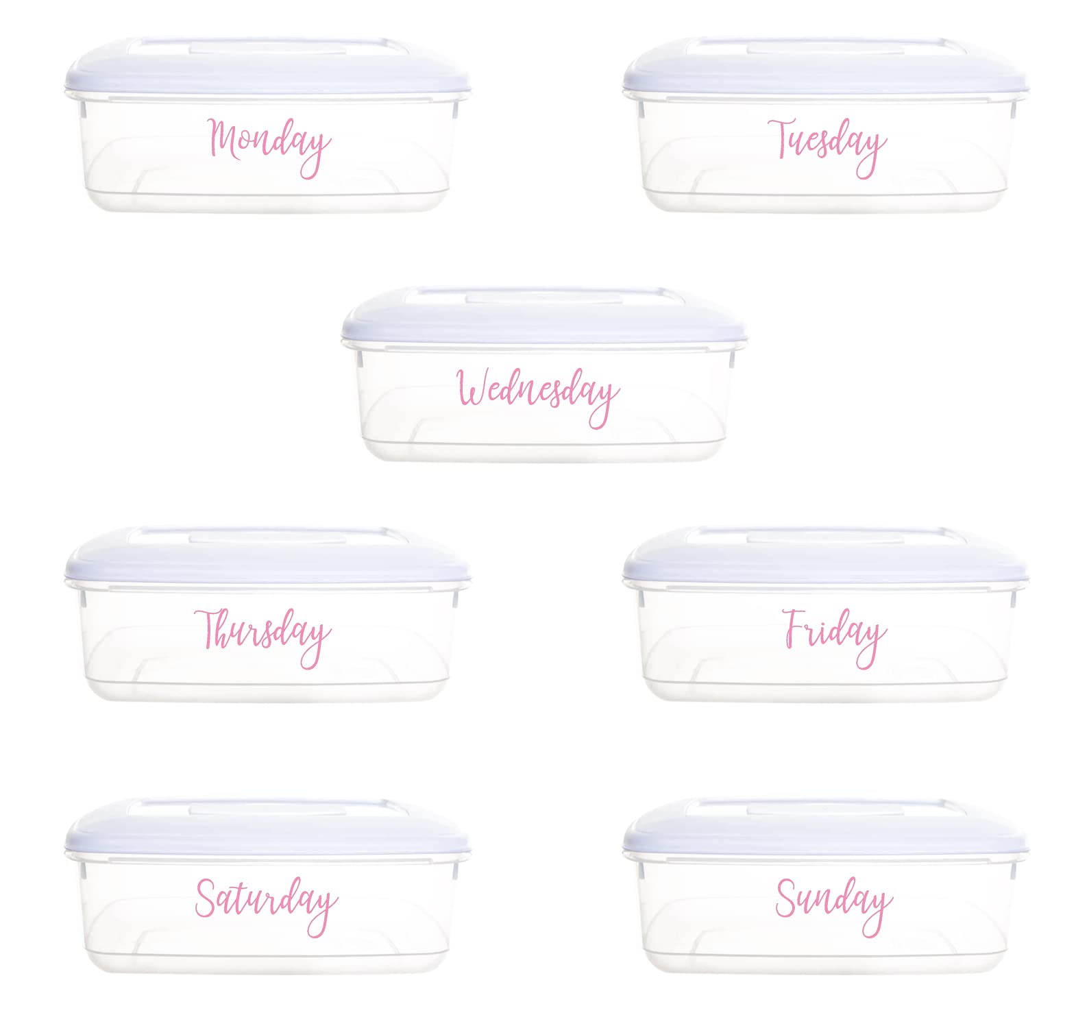 7 Days, Week - Vinyl Sticker Decal Transfer Labels for Home, Kitchen, Storage Boxes, Food Containers, Leftovers, Meal Planning (Large - 6cm Tall Capital Letter Height, Gold)