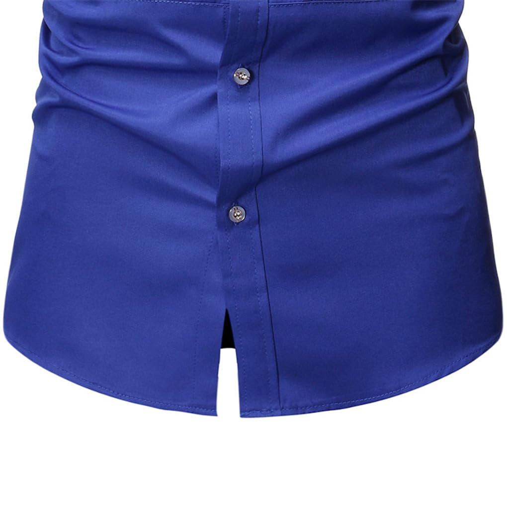 Camicie da uomo, Solido Slim maniche lunghe Blazer, Camicie da sposa smoking