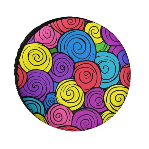 Colorful Spirals Spare Tire Cover Oxford Waterproof Wheel Protectors Universal Car Accessories 26inch