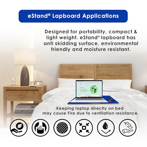 Image of Lap Board for Study | Home | Dining | Office | Laptop | Computer Desk | Reading & Writing | Multi-Purpose | Made in India | (Blue, Lap Board 14 inchX23 inch Blue)