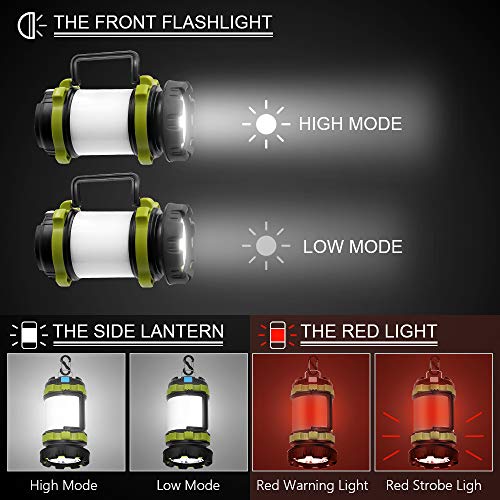 Wsky Rechargeable Camping Lantern Camp Light Camping Lamp - T2000 High Lumen, 6 Modes, High Capacity Power Bank - Best Lantern Flashlight for Camping, Outdoor, Hurricane, Emergency