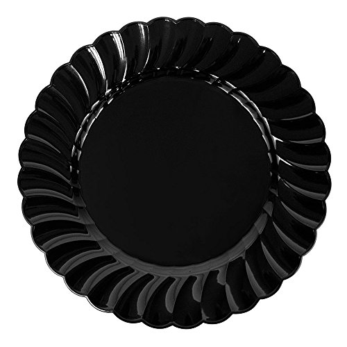 Karat CS-PS09B 9" Plate, Scalloped, PS - Black (Case of 120)