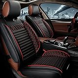Fácil de instalar: la funda de asiento delantero del coche tiene una hebilla rápida y un cinturón elástico en la parte superior, que es fácil de instalar. Dos hebillas de plástico duraderas y dos ganchos de metal fijan la funda del asiento, evitando eficazmente el desplazamiento. Las instrucciones de instalación están incluidas en el paquete.