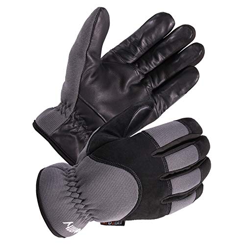 SKYDEER Winter Leather Work Gloves Warm Fleece Insulation Lining for Cold Weather Work Thermal Insulated Gloves for Running Driving Cycling Hiking Biking Outdoor Sports (SD2240T/M)