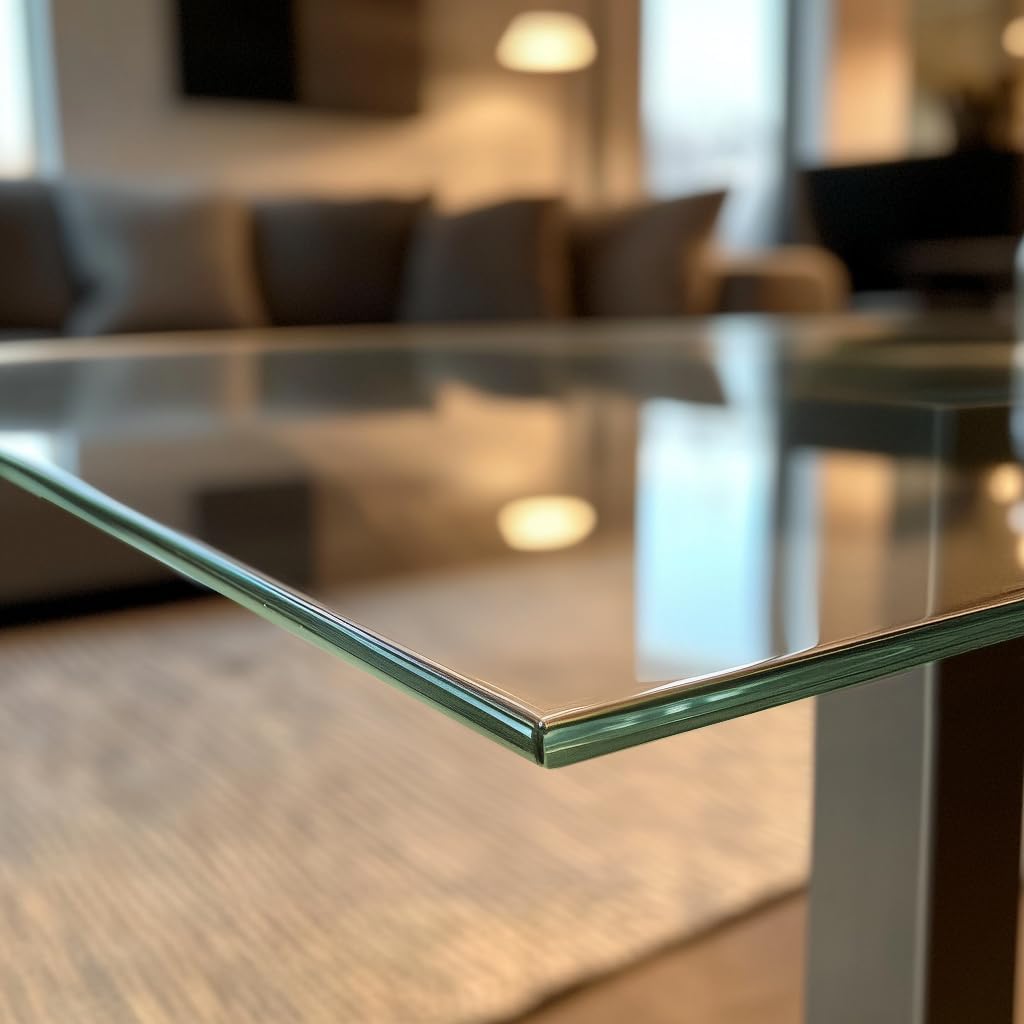 Glass for Table Top Square 24” Inches – Tempered Table Top Glass - Useful for Replacement, Protector Tabletop, Patio, Dining, Coffee, Desks - Clear, Regular Corners, 1/2 Inch Thick Flat Polished