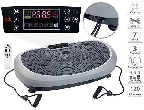 Newgen Medicals Sportgeräte: 7in1-Curved-Vibrationsplatte mit Oszillation & Expander, bis 120 kg (Vibration Plate) – Bild 3