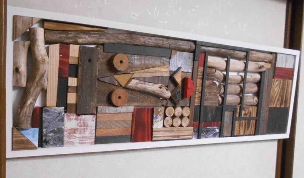 DIY・自作◇壁飾り ウッドパネル モザイクアート（90㎝×30