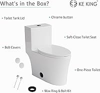 Vista 8 de Inodoro alargado de una sola pieza, falda completa y diseño elegante, inodoro de doble descarga potente 0.81.28 GPF y MAP 1000g, inodoro de altura