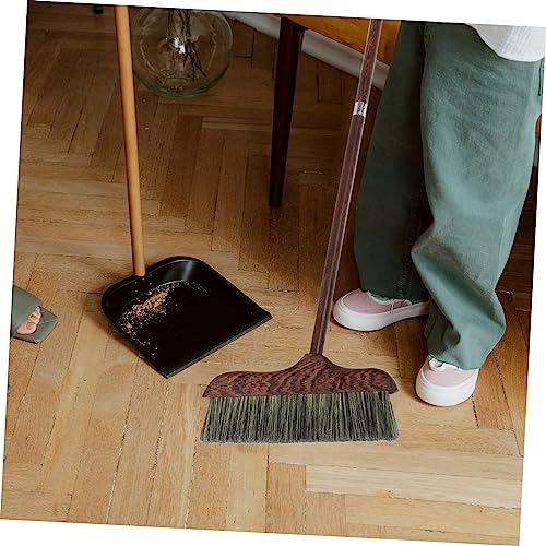 VALICLUD Robuster Haushaltsbesen aus Langlebigem Hartholz mit Langem Stiel Weichen Schwarzen Borsten Multifunktional für Innen und Außen Statisch für Holz Fliesen und Betonböden Einfache – Bild 8