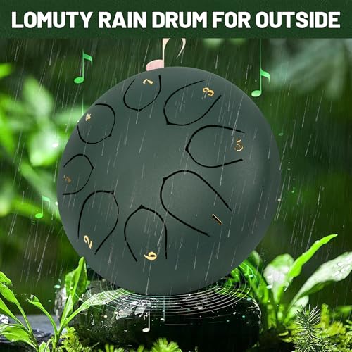 Miniatura 2 de Lomuty 6 Pulgadas 15 Cm Tambor De Lengua De Acero-8 Notas Clave C Instrumento De Percusión - Hand Pan Drum Con Bolsa De Tansporte, Partitura, Baquetas, Púas De Dedo Verde