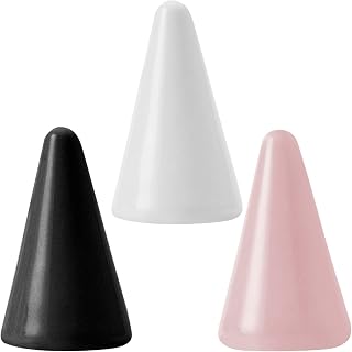 3 Pcs Modern Marble Ceramic Ring Holder Decorative Tower Cone Nightstand Display Stand for Jewelry Rings