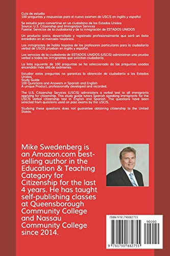 Study Guide for the Us Citizenship Test in English and Spanish: 2019