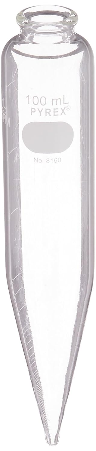 Corning Pyrex 8160-100 Oil Conical Centrifuge Tube, 100 mL, with White Graduations (Case of 12)
