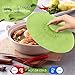 Silicone Bowl Lids Green Set of 5 Reusable Suction Seal Covers for Bowls, Pots, Cups. Food Safe. Natural grip, interlocking handles for easy use and storage.
