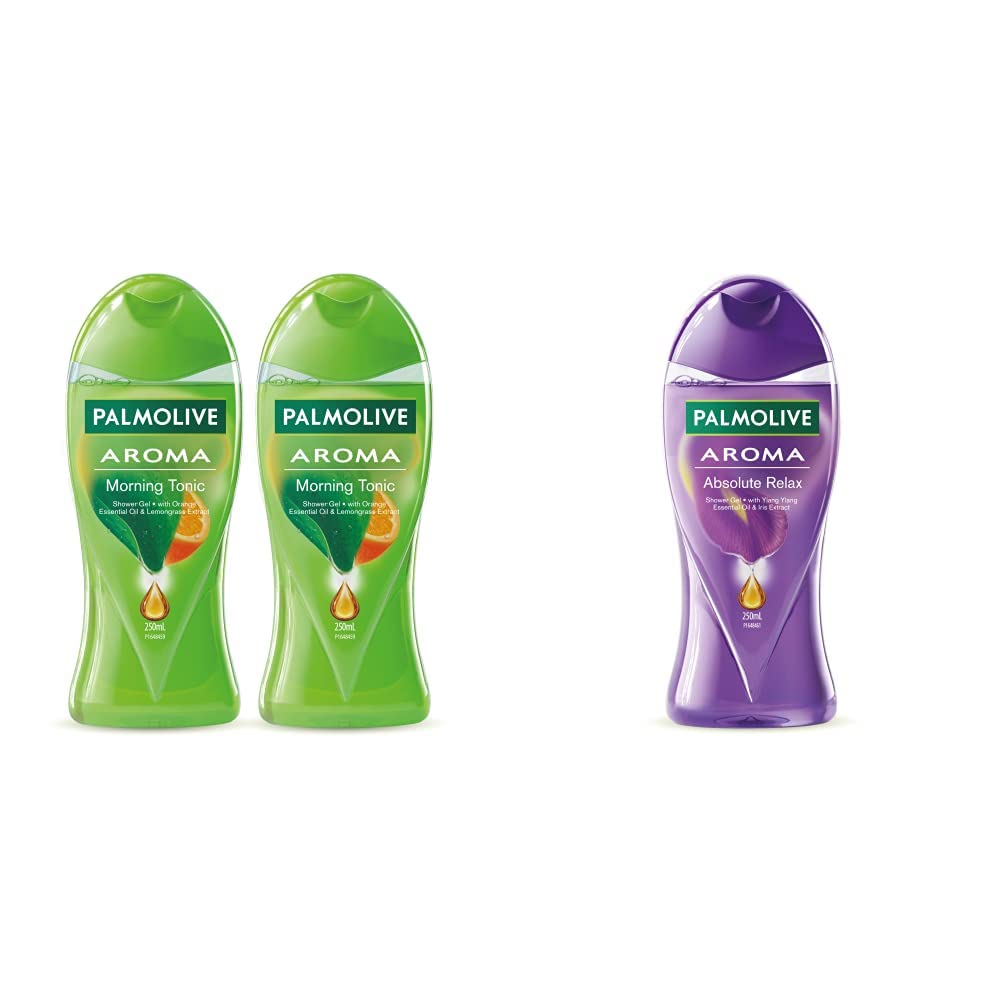 Palmolive Body Wash Aroma Morning Tonic Shower Gel, 250ml (Pack Of 2) & Body Wash Aroma Absolute Relax Shower Gel, 250ml