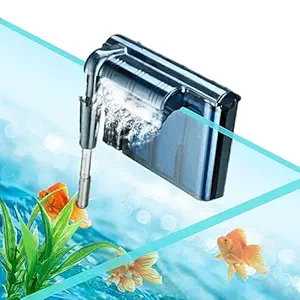 RS Electricals RS-7000 Water Fall Style Bio Mini Hang On Filter for Aquarium Fish Tank | Power : 4.5W | Output : 600L/H