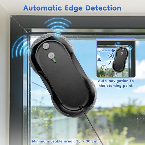 Image of Obito Window Cleaning,Window Cleaner Robot with Triple Safety System,Edge Detection,Intelligent Navigation,Anti-Slipping, Longer Battery Life, Max 6400Pa, Remote Control