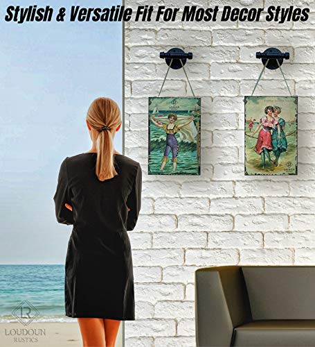 Loudoun Rustics Industrial Hooks For Bathroom Robe. Wall Hooks For Hanging Towels, Vintage Style Cast Iron Pipe Wall Mounted Heavy Duty Farmhouse Diy Coat Rustic Hook (Black (Set Of 4)) #TOP5