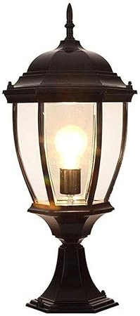 Generic GUOCC Creative Column Head Light Column Lamp Outdoor Light Waterproof Villa Garden European Style Wall Lamp Super Bright E27 Decoration Aluminum Glass Lighting Stigma Lamp Lights Fixture