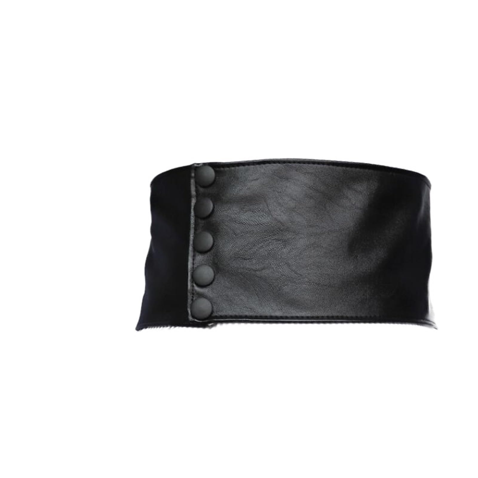 Xpjyua Women's Black Cummerbund Runway Leather Elastic Cummerbunds Dress Corsets Waistband Belts Decoration Wide Belt For Accessories(86-93Cm)