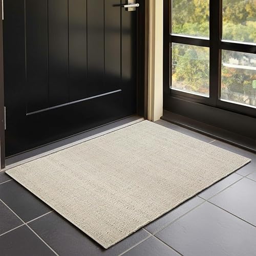 GRUHUM Jute Cotton Area Rug 3'x5'ft Rectangle Hand Woven Natural