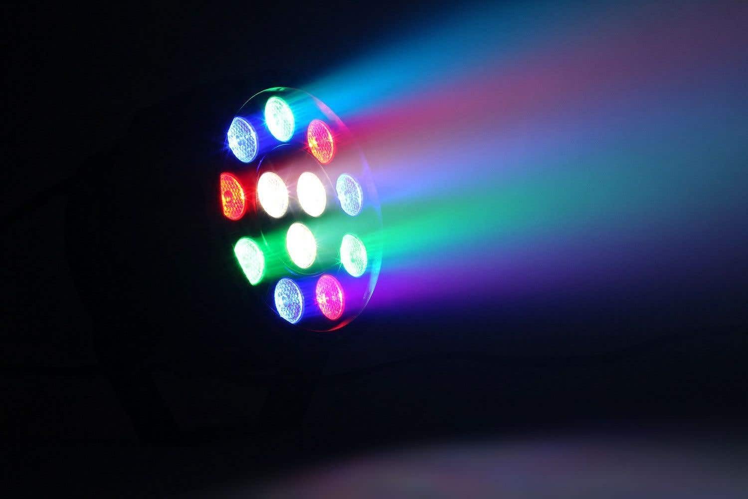 MAX Party Riflettore PAR12x1W LED RGBW 15 W DMX/Standalone/Sound 7 Canali