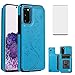 Asuwish Phone Case for Samsung Galaxy S20 Glaxay S 20 5G 6.2 inch with Tempered Glass Screen Protector Card Holder Wallet Cover Stand Flip Leather Cell Accessories Gaxaly 20S G5 Cases Women Men Blue