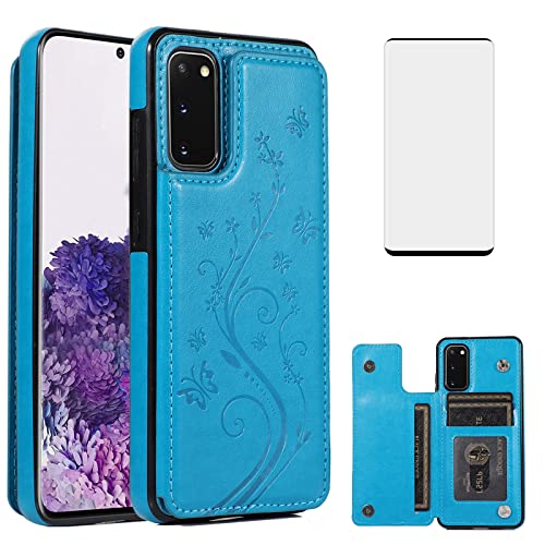Étui portefeuille Samsung S20 5G rabat cuir et protection écran 6,2"