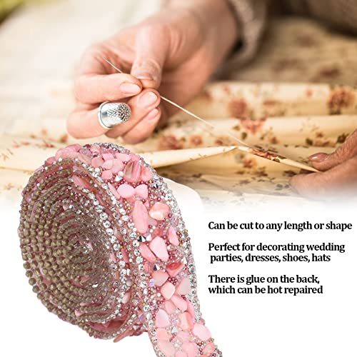 Fita de Strass Bonita de 2M para Decoração de Roupas e Presentes DIY, 2 cm de Largura, Pode Ser Cort