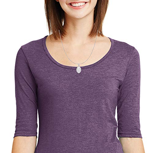 Ritastephens Italian Sterling Silver Miraculous Virgin Mary Medal Latin Prayer Charm Pendant Necklace(12mm, 15mm, 19mm) - Image 5