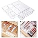 Produktbild Schubladen Ordnungssystem, GuKKK 7er Set Schubladen Organizer, Schubladeneinsatz, Transparent Organizer Schublade zur Aufbewahrung für Küche Kosmetik Schminktisch Schreibtisch Büro Bad