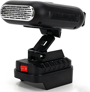 Akku Heizung, Akku Heizlüfter, Auto Heizung mit akku, 90 ° Flip, 2XUSB Tragbarer Raumheizung Kompatibel mit BL1830 BL1850 BL1840 BL1845 BL1815 BL1820 BL1860B