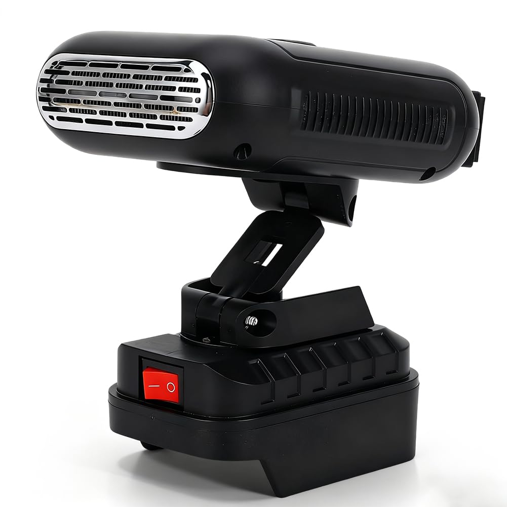Akku Heizung, Akku Heizlüfter, Auto Heizung mit akku, 90 ° Flip, 2XUSB Tragbarer Raumheizung Kompatibel mit BL1830 BL1850 BL1840 BL1845 BL1815 BL1820 BL1860B