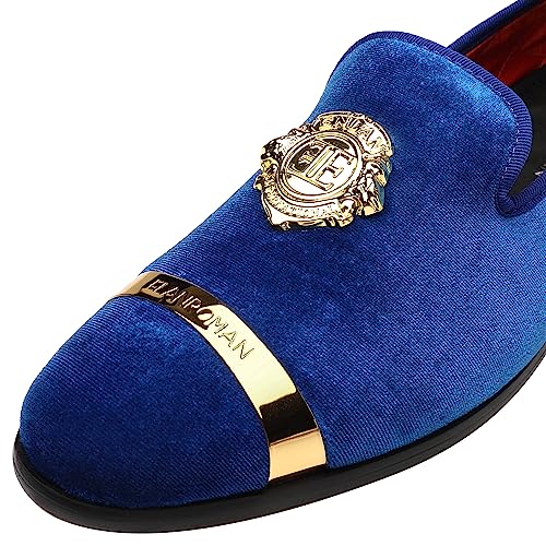 Image of ELANROMAN Men's Velvet Loafers Dress Fashion Wedding Party Prom Shoes