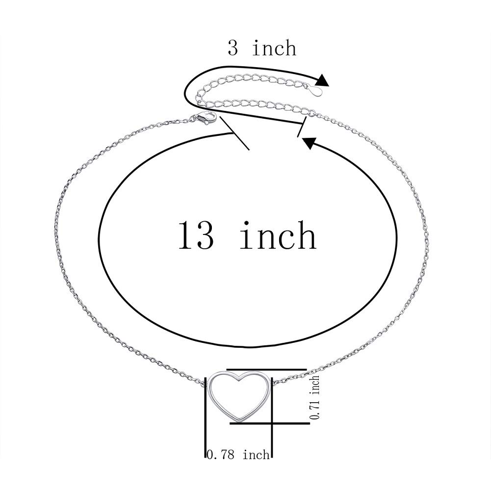 Gargantilla de plata de ley S925 con cadena de cordón ajustable de 33 cm + 7,6 cm en caja de regalo