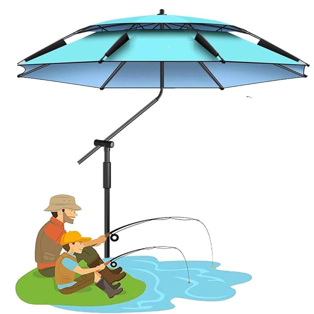Grande ombrellone da spiaggia per esterni, 220/240/260 cm, rotazione a 360°, antivento, parasole con ancoraggio per la sabbia (220 cm/7 piedi)