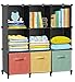 Produktbild AWTATOS Kleiderschrank mit 9 Würfeln, Storage Shelves, DIY Regal Würfel, PP Steckregal Kunststoff, Kinderregal, Spielzeugregal, Faltschrank, Shelves, Standregal, Schwarz ULPZ004