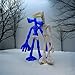 POPRORE 2 PCS Siren Head Plush Toy Built-in Steel Wire Limbs Movable Plush Toy Toy Christmas Halloween Birthday Party Toy (Klein Blue)