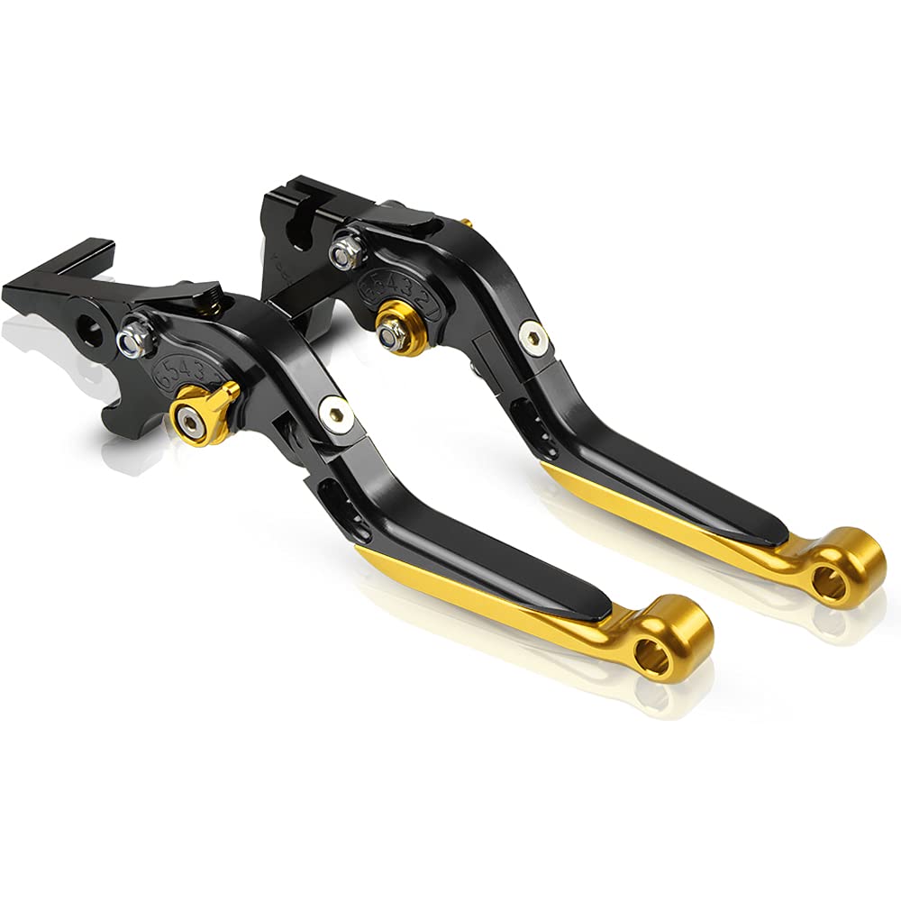 Regolabile Leva Frizione Freno Set per Honda HORNET CB599 CB600F 1998-2006 CB919 CB900F 2001-2008 CBR600F2 F3 F4 F4i 1991-2007 CB400 CB400SF CB400VTEC 1992-1998 Nero+Giallo