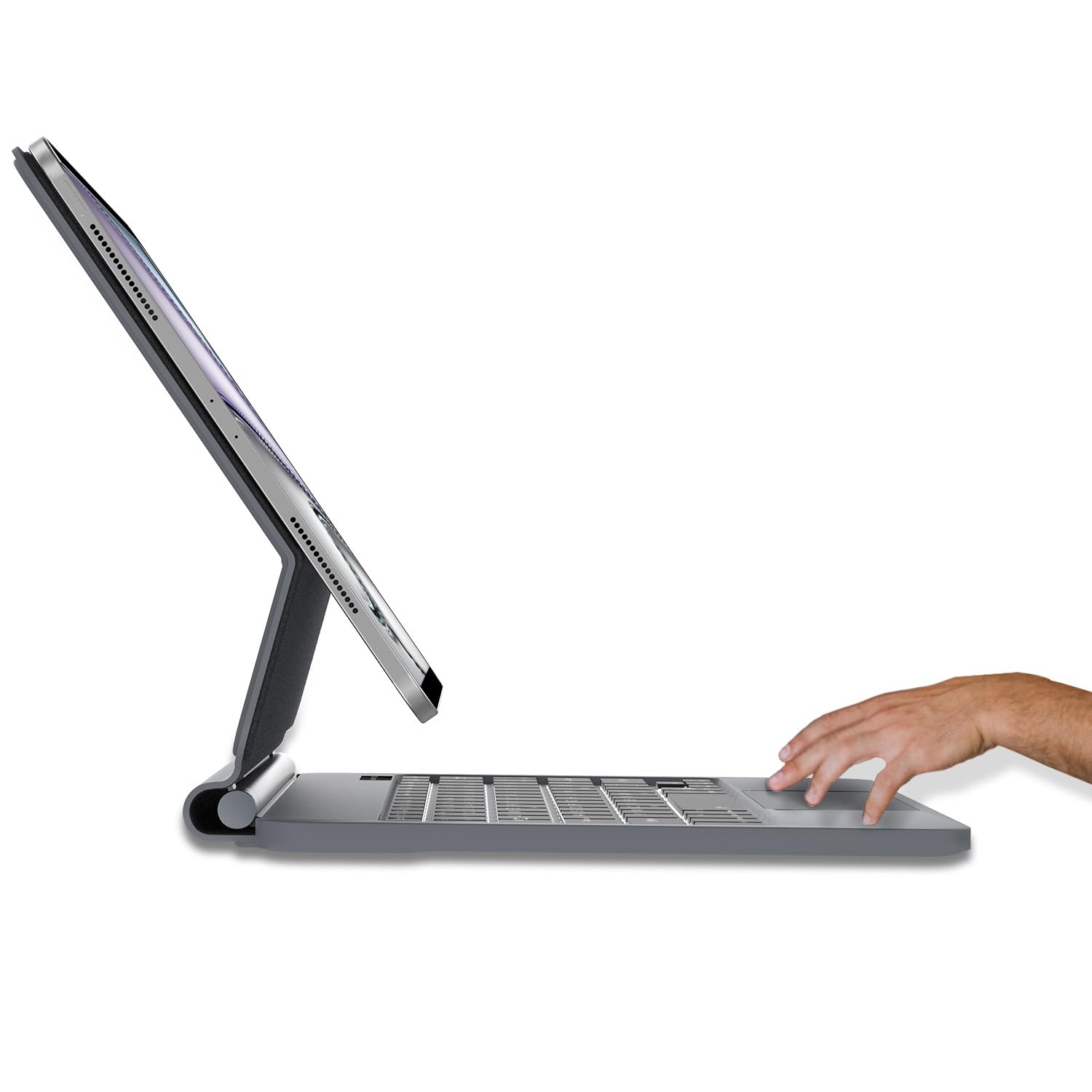 JADEMALL Magic Keyboard Hülle für iPad Air 11" M4 2026/M3 2025/M2 2024 | Deutsches QWERTZ Layout Tastatur mit hülle, 7-Farbige Beleuchtung Multi-Trackpad Tastatur für iPad Air 5/4/Pro 11, Schwarz