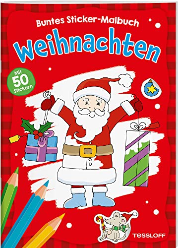 Weihnachten. Buntes Sticker-Malbuch: Mit 50 Stickern (Malbücher und...