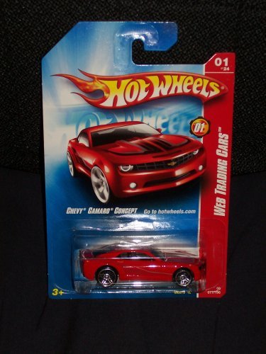 CHEVY CAMARO CONCEPT Hot Wheels 2008 Web Trading Cars Series # 1 of 24 Red Chevy Camaro Concept 1:64 Scale Collectible Die Cast Car #77 by Hot Wheels