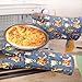 Oven Mitts Gloves 1 Pair Heat Resistant 480 ℉ Non Slip Clear Silicone Printed Cat Comfortable Cotton Lining Kitchen Men Cooking Barbecue Machine Washable (Cat, Grey Mitts)