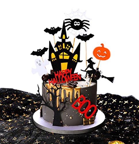11 Pcs Halloween Cake Topper Cupcake Topper Haunted House Cake Topper Halloween Cake Decoration Ghost Cake Decoration Pumpkin Cupcake Decoration For Wizard Party Ghost Party Spider Party #TOP4