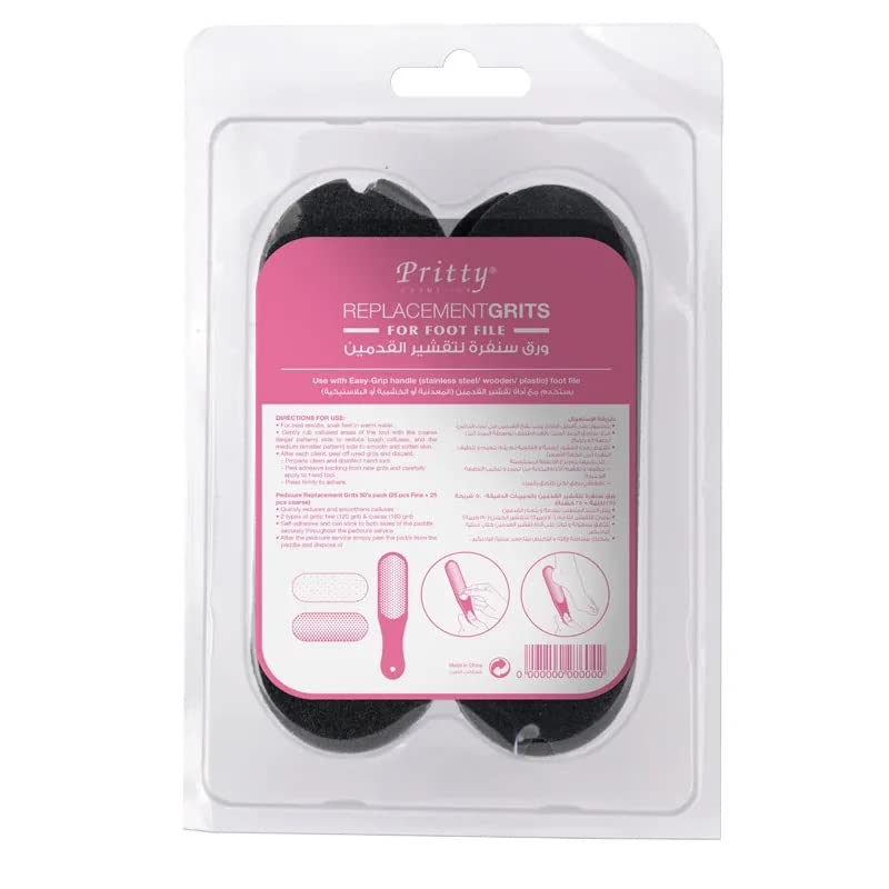 Pritty 2 Types Replacement Grits 50-Pieces, Black