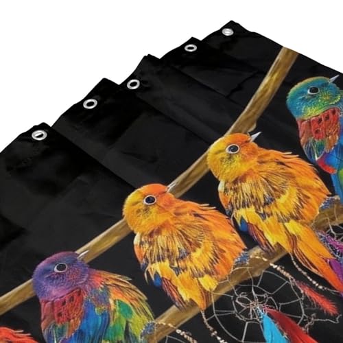 Rideau de douche oiseau 183x183 imperméable avec 12 crochets - 5