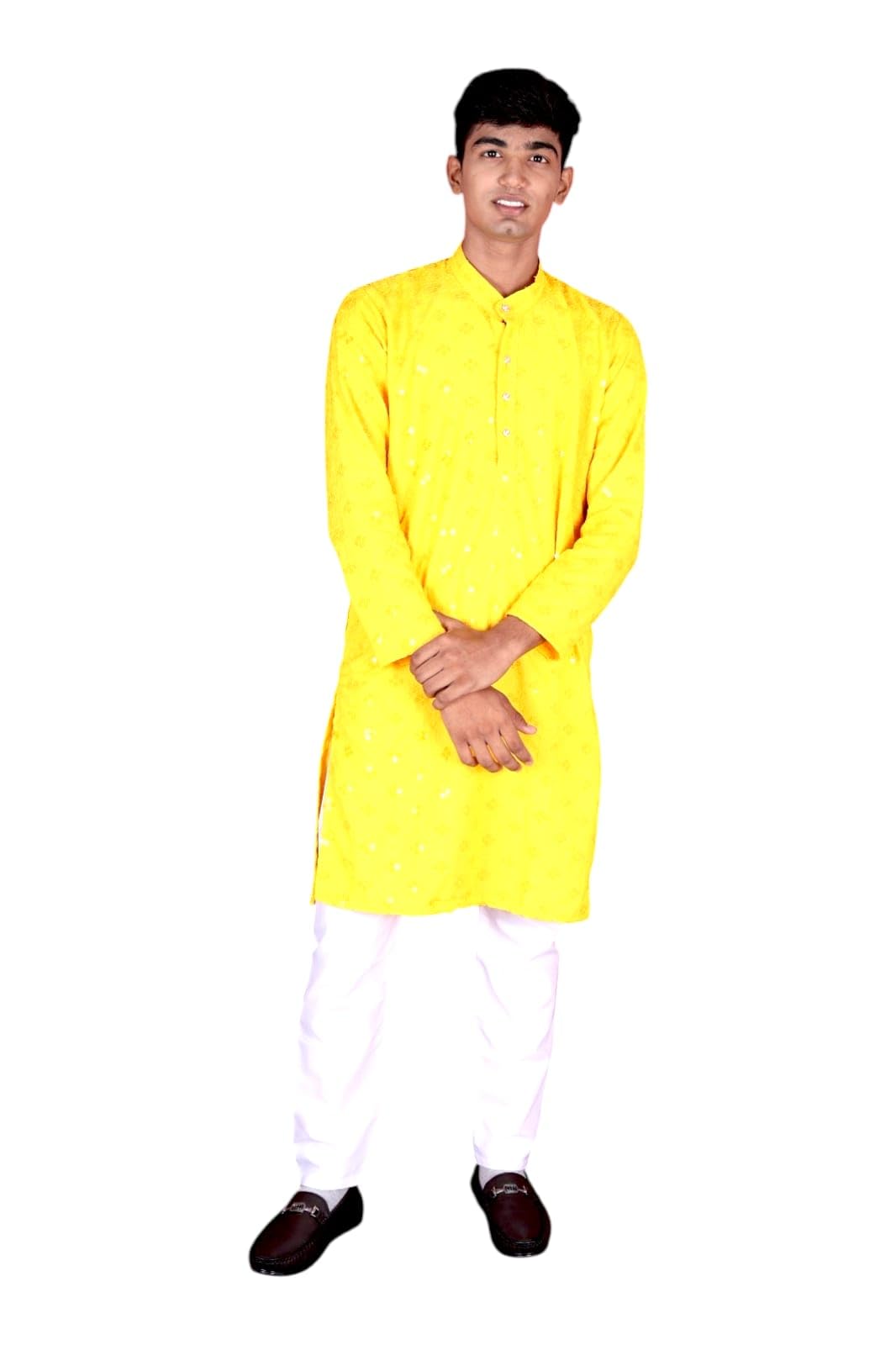 Men's Yellow Traditional Kurta-picture-13