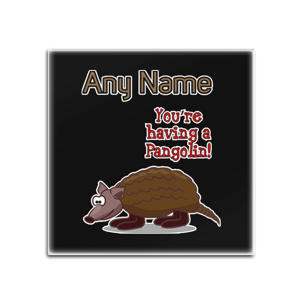 Dessous-de-verre en verre lot de 4 carrés blancs et noirs avec inscription humour Pangolin