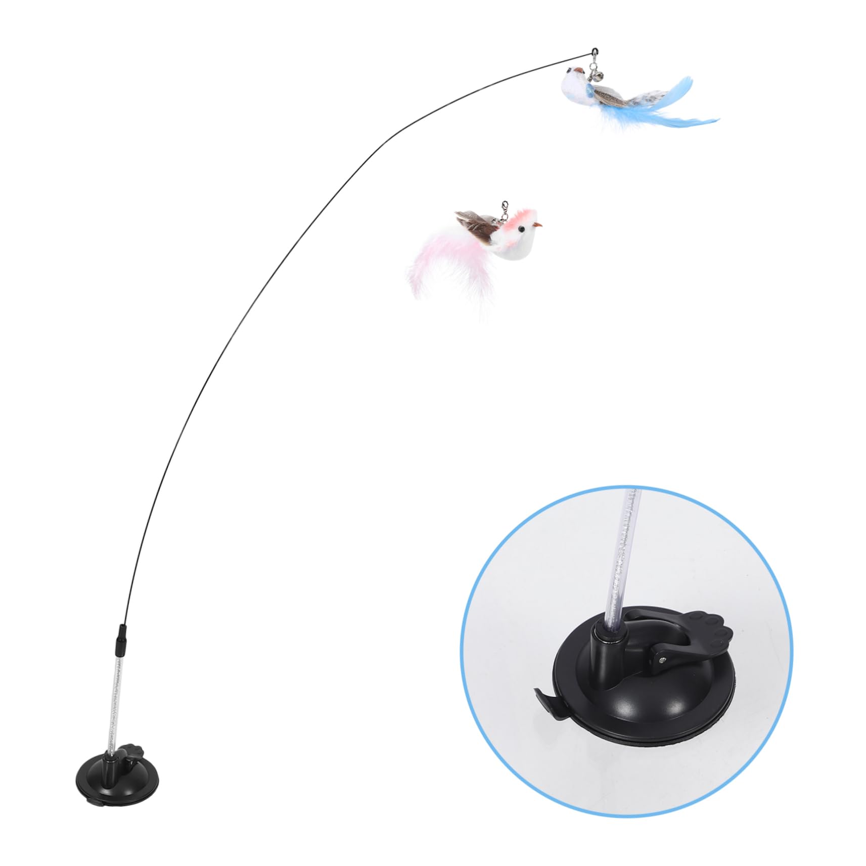 YARNOW 4 Set Bastoncino per gatti a ventosa cat toys Pluma giocattolo giocattoli per animali domestici giocattoli di arricchimento per gatti rompicapo giocattolo gatto piuma