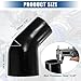 X AUTOHAUX 45 Degree 3.0 Inch to 4.0 Inch ID 4Ply Car Elbow Reducer Silicone Hose Coupler Intercooler Tube Intake Piping Black 76-102mm